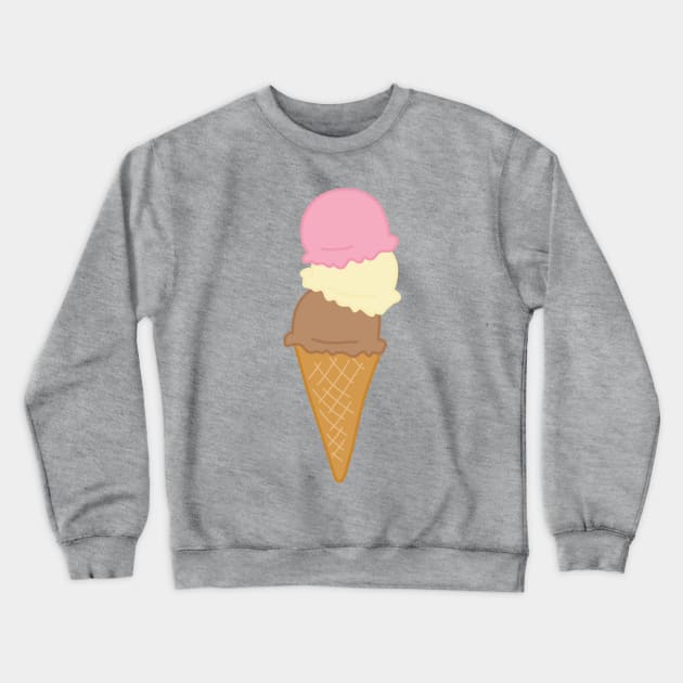 Triple Scoop Ice Cream Cone Crewneck Sweatshirt by Character Alley